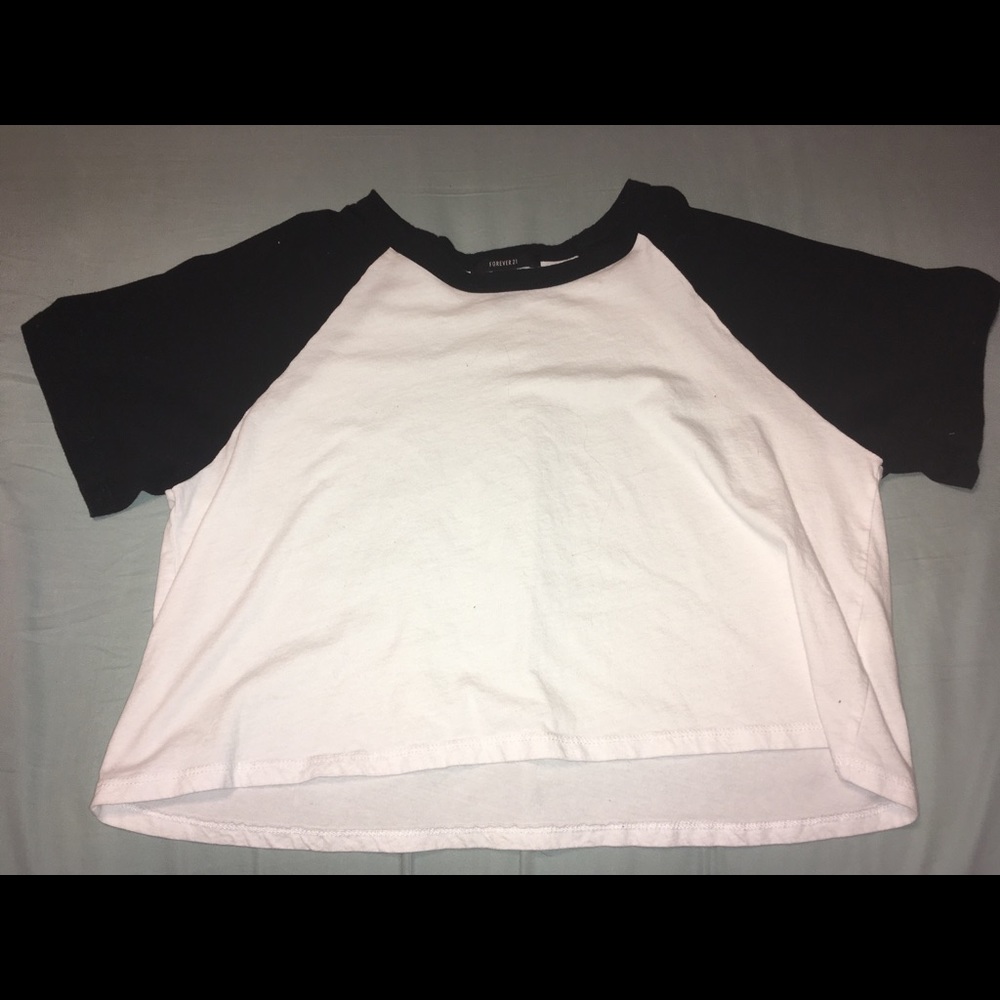 Forever 21, black & white, cropped t-shirt